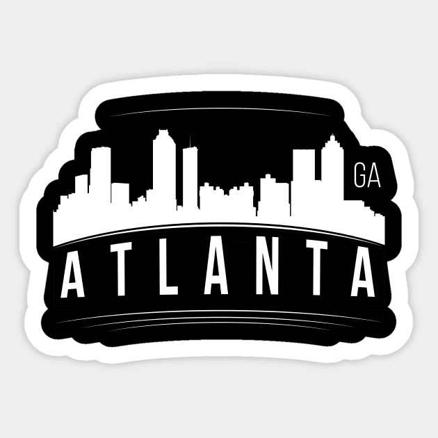 Atlanta Georgia Gift Skyline Silhouette GA City Sticker by Shirteerific